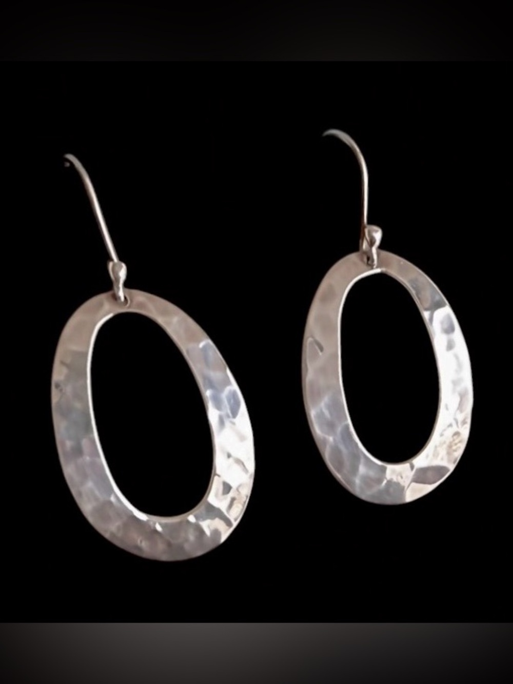 Vtg Hammered Sterling Silver Dangle Earrings (EUC)